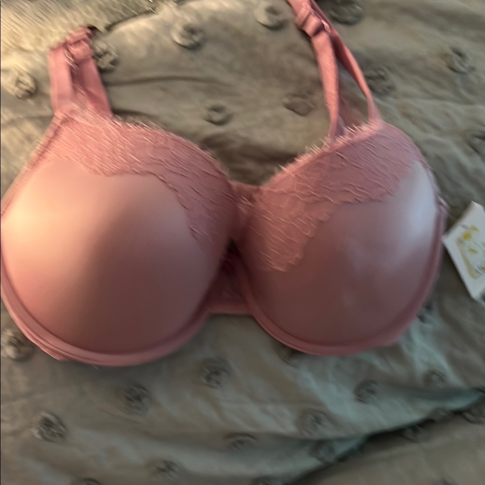 Auden Pink Lace T-Shirt Bra with Underwire Support - Picture 2 of 4